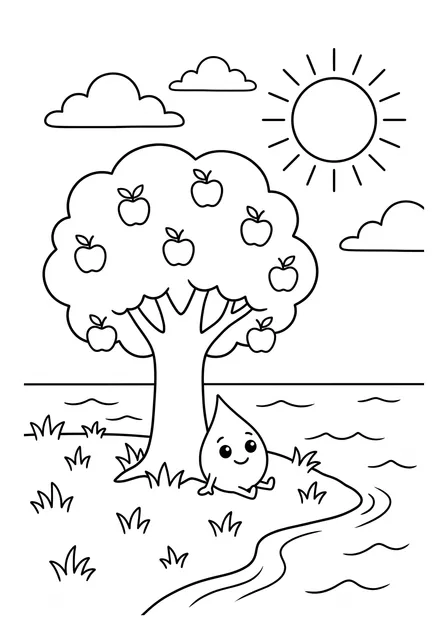 Ausmalbild zu „Himmel, Meer und grünes Land“ (Vorschau)