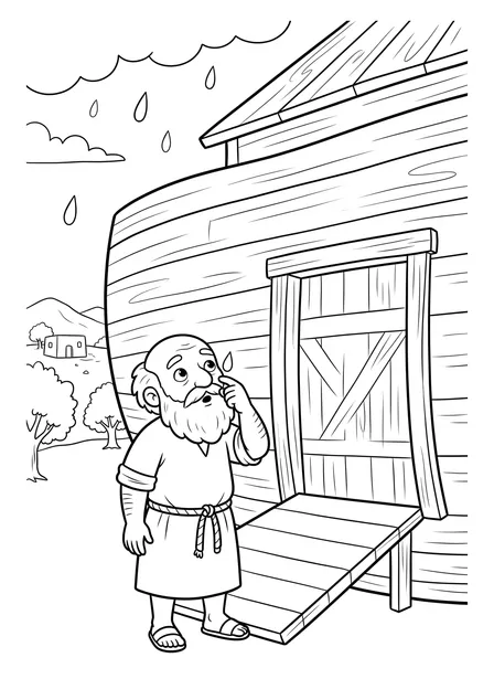 Ausmalbild zu „Noah baut ein großes Schiff“ (Vorschau)