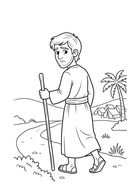 Ausmalbild zu „Jakob schummelt“ (Vorschau)