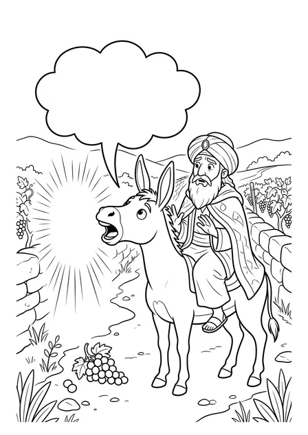 Ausmalbild zu „Bileams Esel sieht mehr“ (Vorschau)
