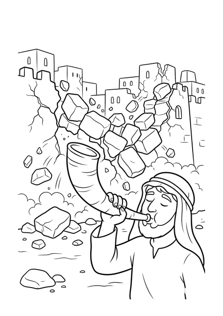 Ausmalbild zu „Die Mauern von Jericho“ (Vorschau)