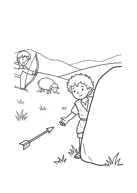 Ausmalbild zu „David und Jonatan, beste Freunde“ (Vorschau)