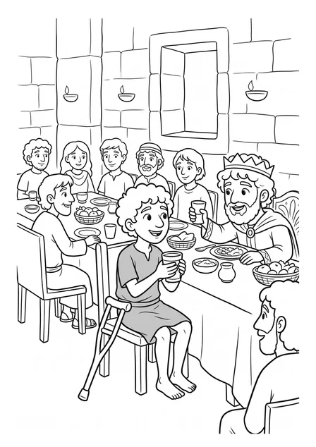 Ausmalbild zu „Ein Platz am Tisch des Königs“ (Vorschau)