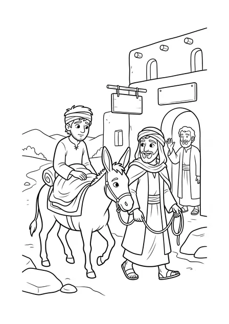 Ausmalbild zu „Der barmherzige Samariter“ (Vorschau)